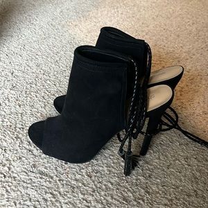 Black lace up heels